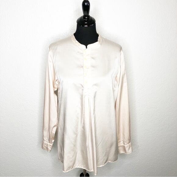 CP Shades Tops - CP Shades pale pink silky popover top size Small
